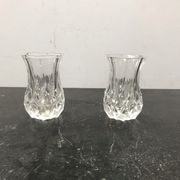 Pair Old Crystal Salerons Small Model Vintage Kitchen Utensils
