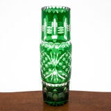 Vase en cristal vert, Pologne, années 1960