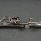 Dessert spoon silver initials SM naturalist branch 64 grams