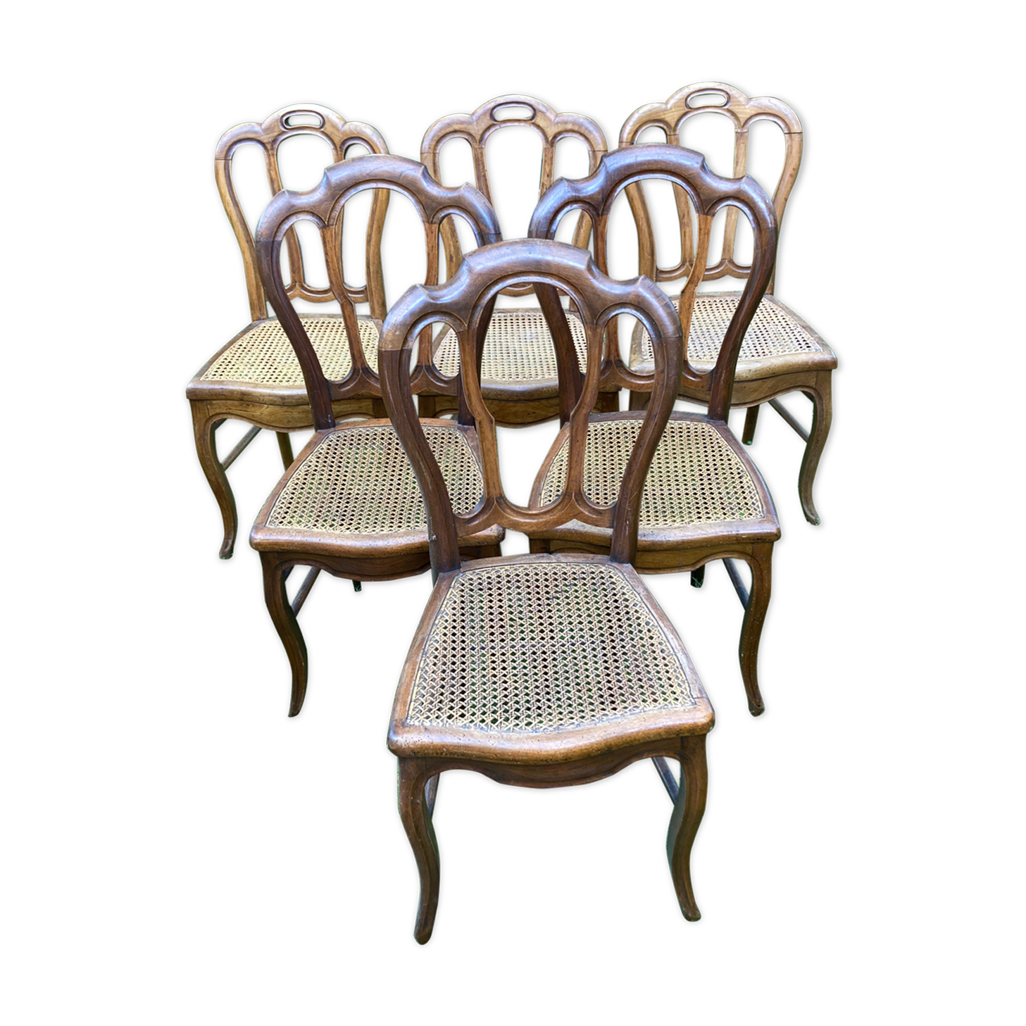 6 louis philippe cannate chairs