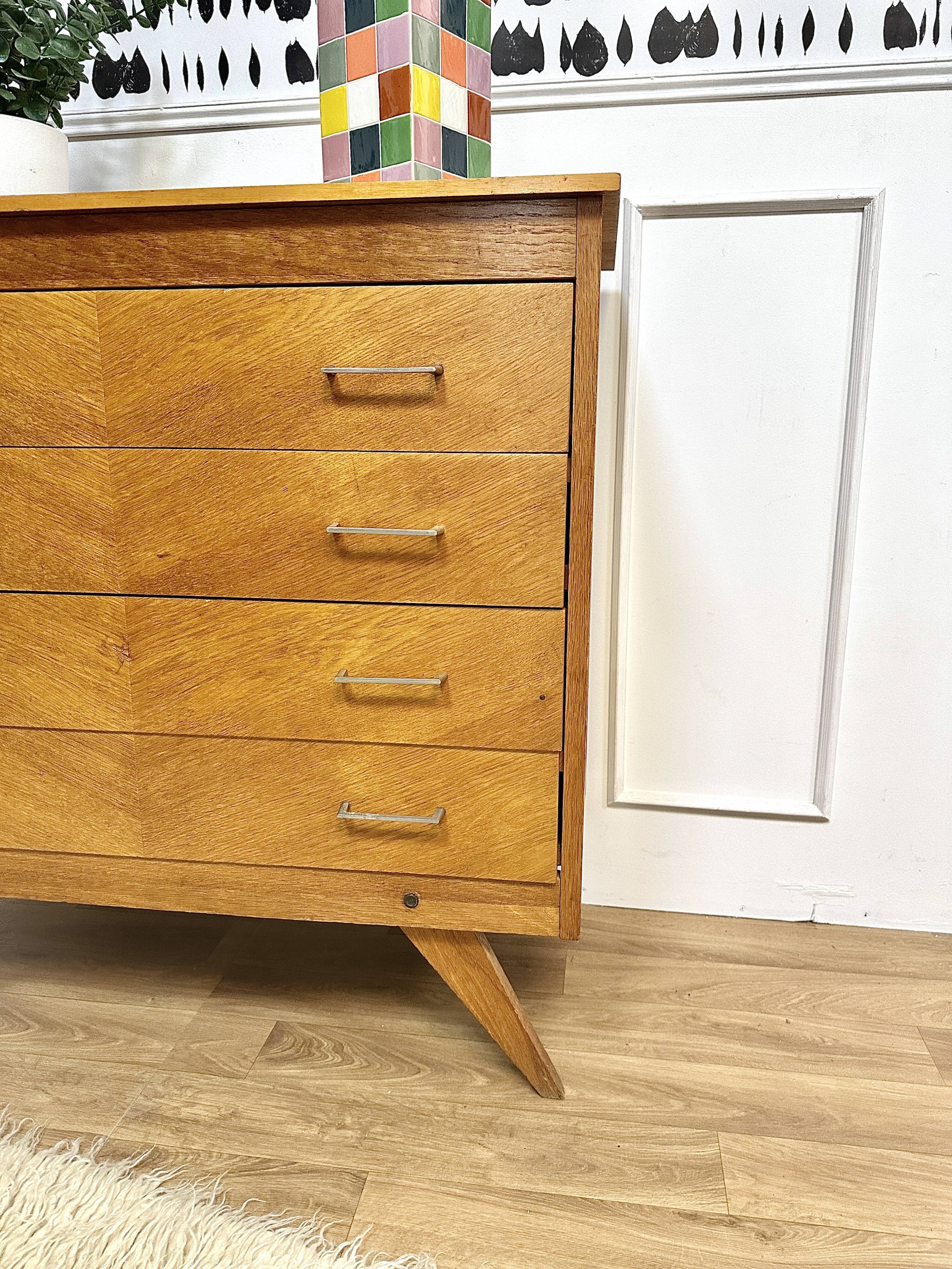 Vintage chest of drawers compass feet