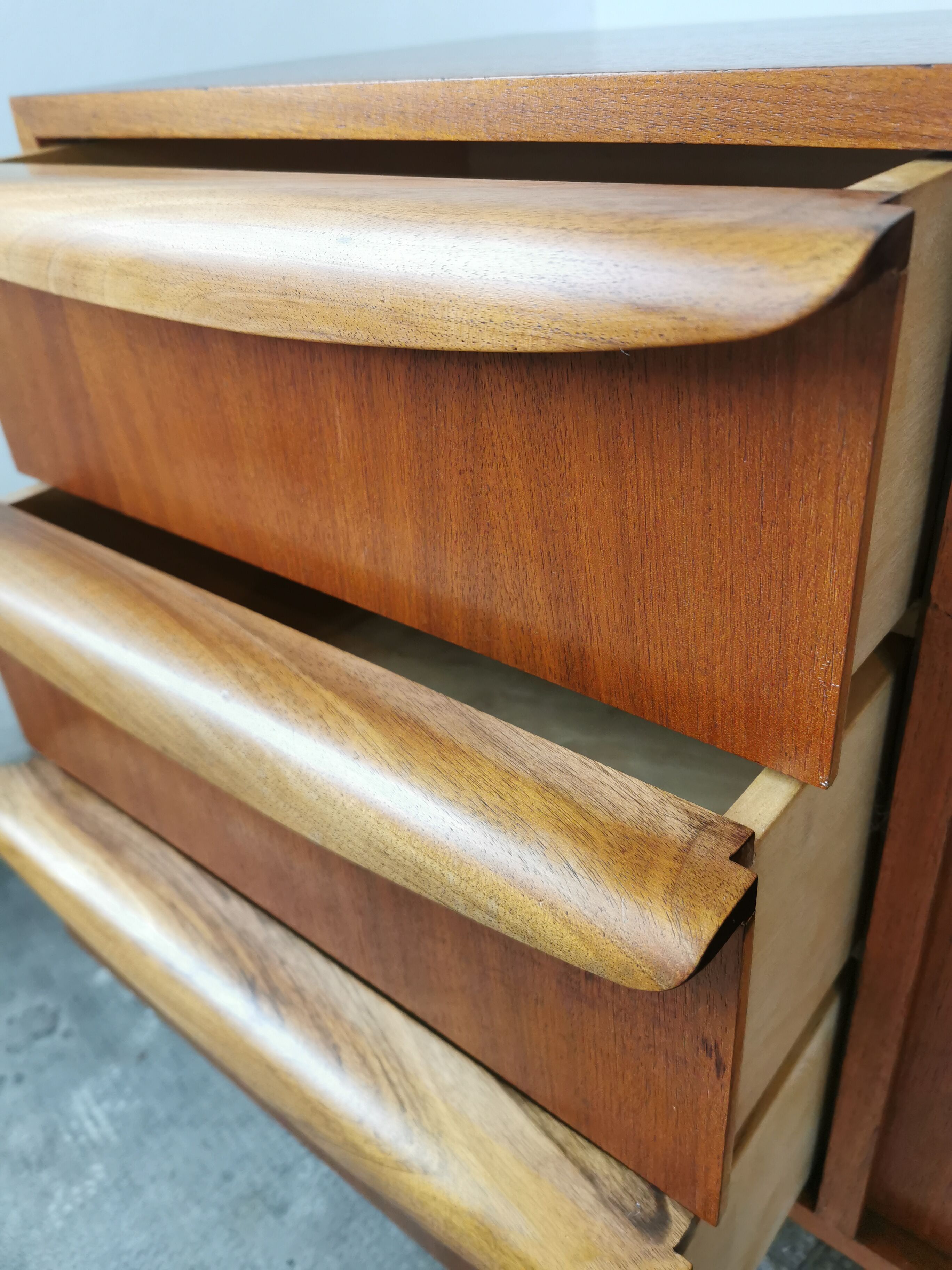 Sideboard teak and Scandinavian walnut