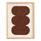 Brown abstract painting on paper signed Eawy.