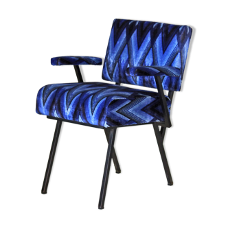 1960s vintage black and blue armchair