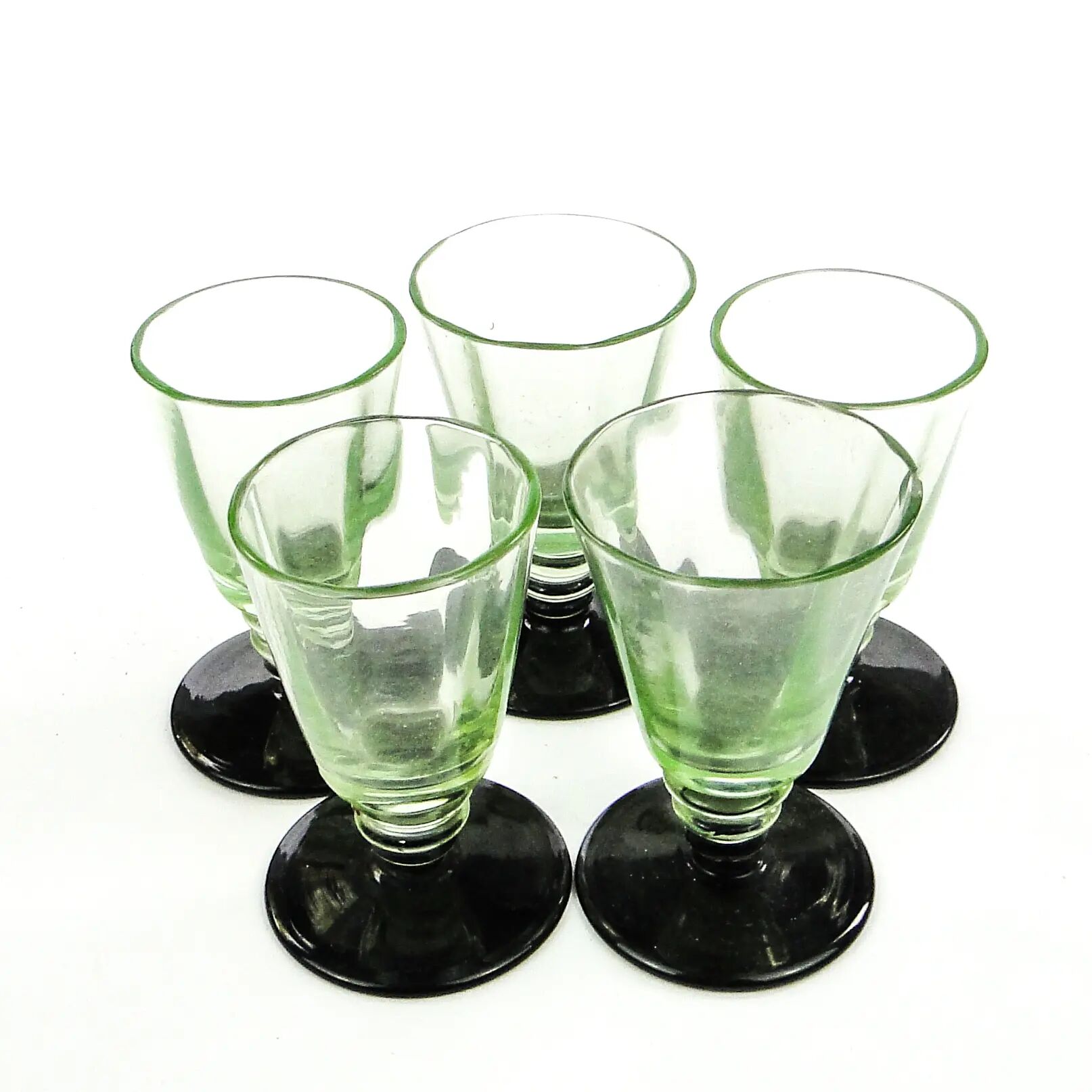 Ensemble de cinq verres, Art Déco, verre, Pologne, années 1930