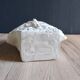 Angel Vase in White Plaster, Vintage Planter with Cherub and Flower Motif
