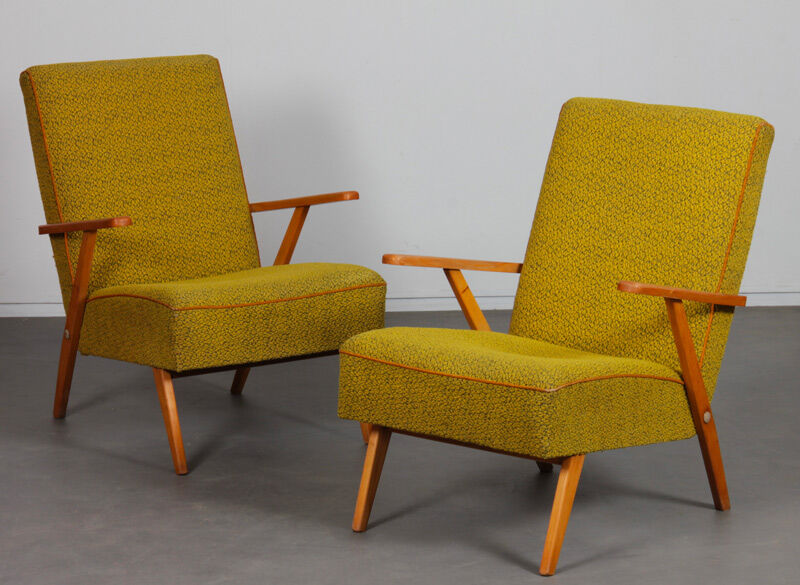 Pair of wooden armchairs from the 1970s