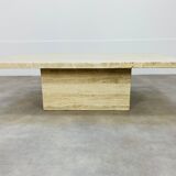 Rectangular travertine coffee table