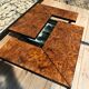 Table basse bar cocktail caché en loupe d'orme de Paul Michel, 1970 Roche Bobois