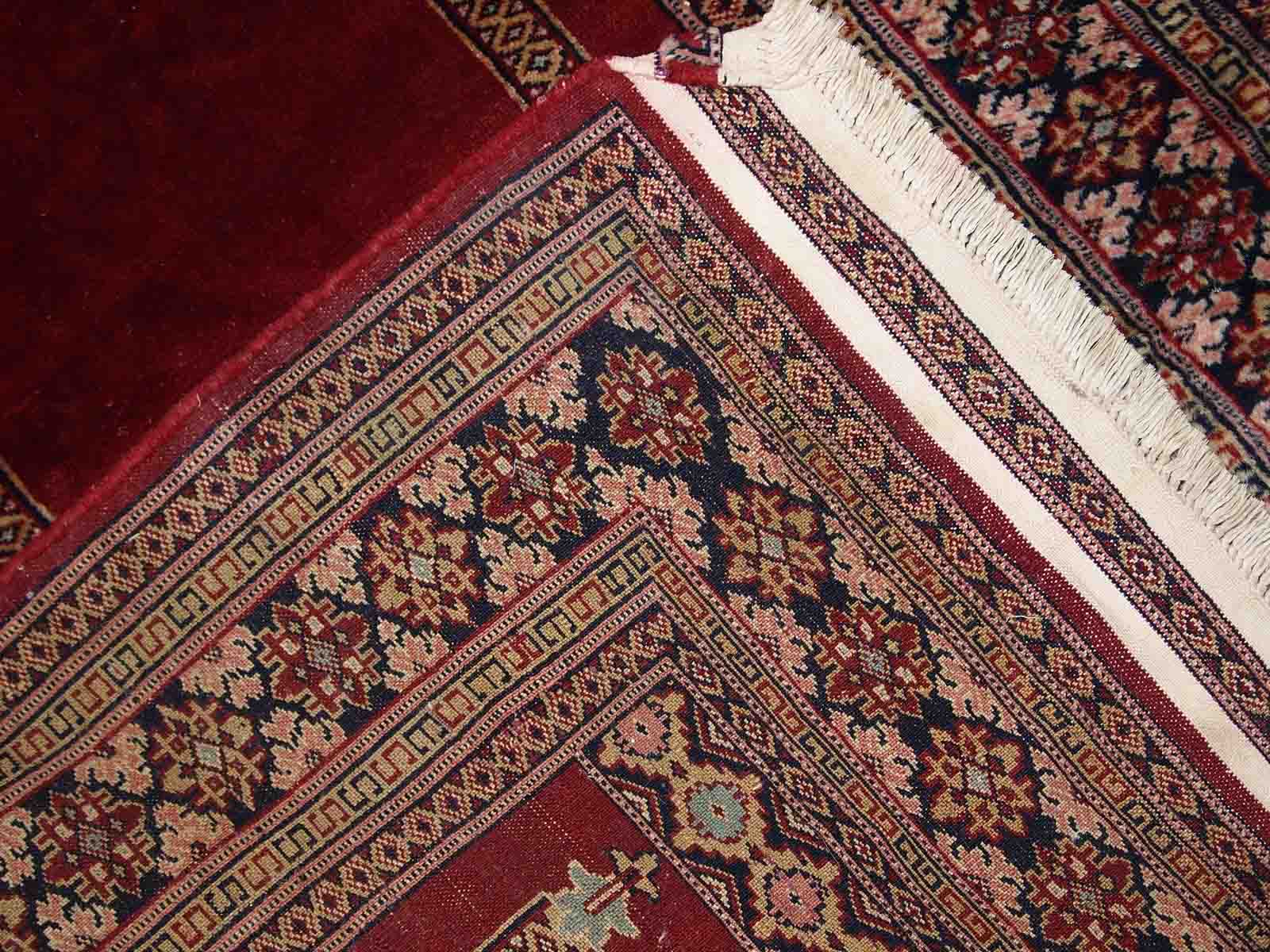 Vintage Pakistani carpet Lahore handmade 94cm x 178cm 1960s, 1C806
