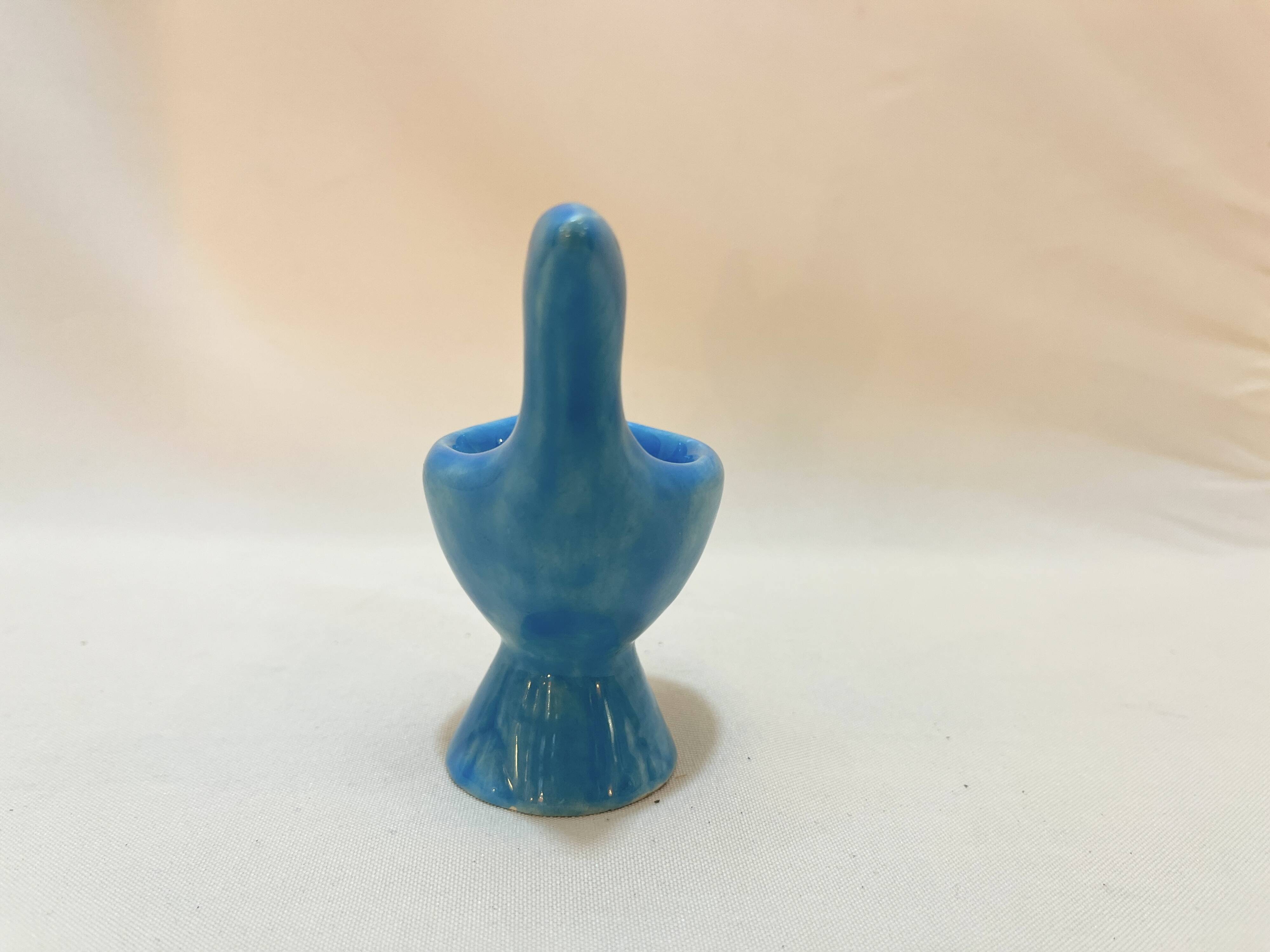 Egg cup hen from Lilette Valentin ceramic Vallauris vintage 1950 lili bird