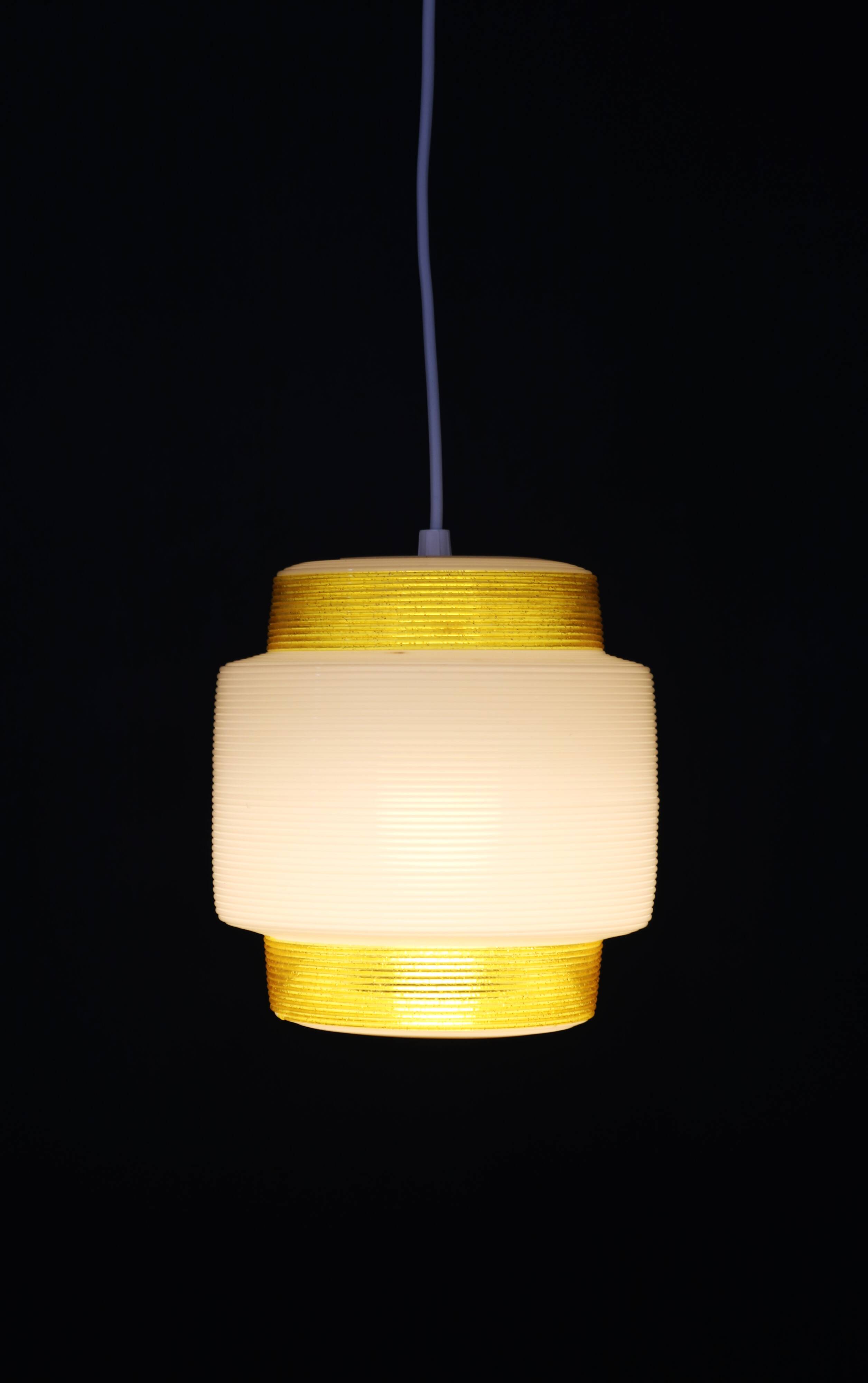 Ultra rare and old yellow and white Rotaflex lamp by Yahsa Heifetz