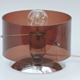 Table lamp Published by Oxar, circa 1972 Philippe Rogier in metal & smoked Altuglas