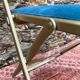 Folding chair in gold-tone metal and velvet, 1960s-70s
