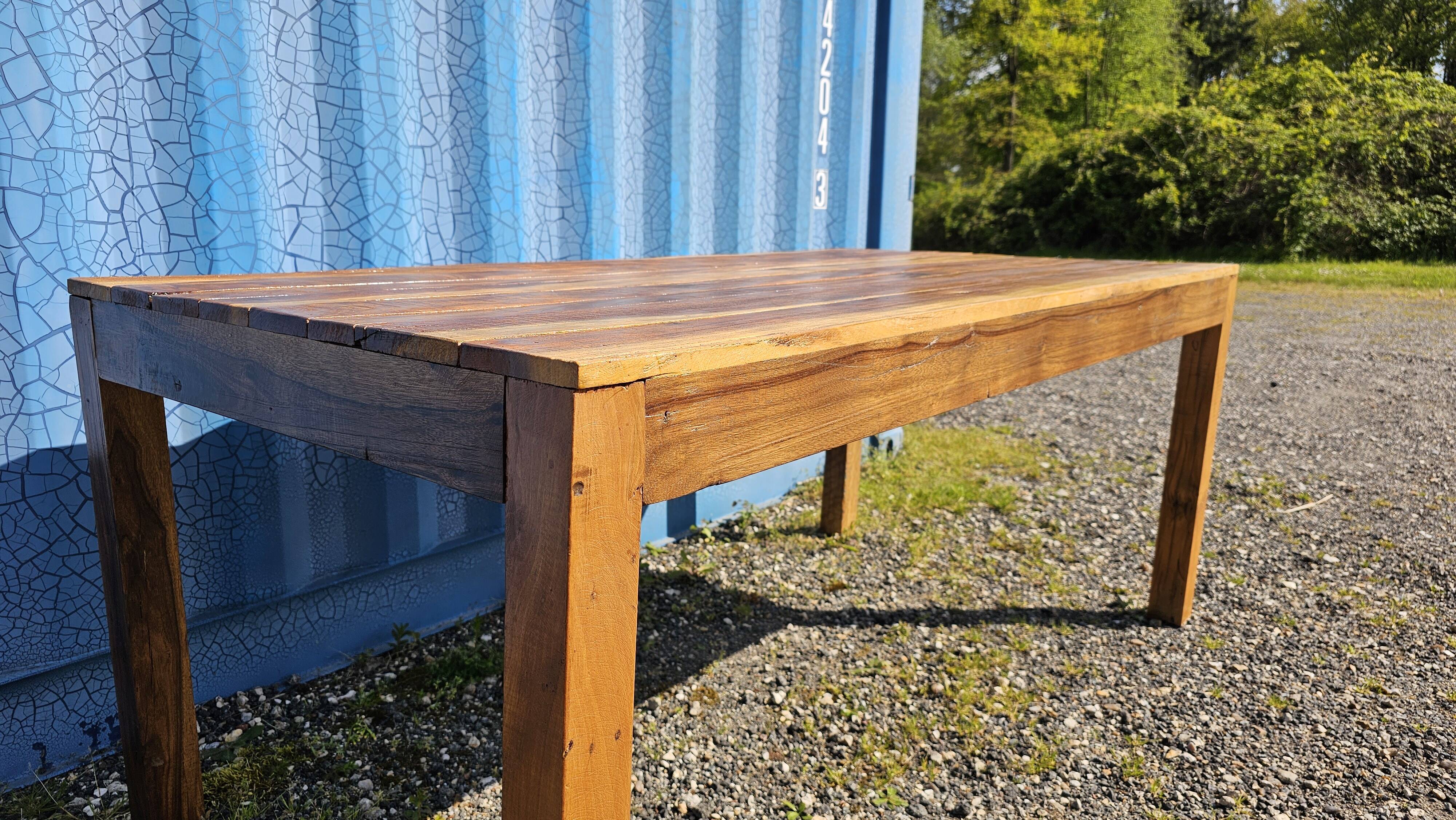 Rectangular teak dining table