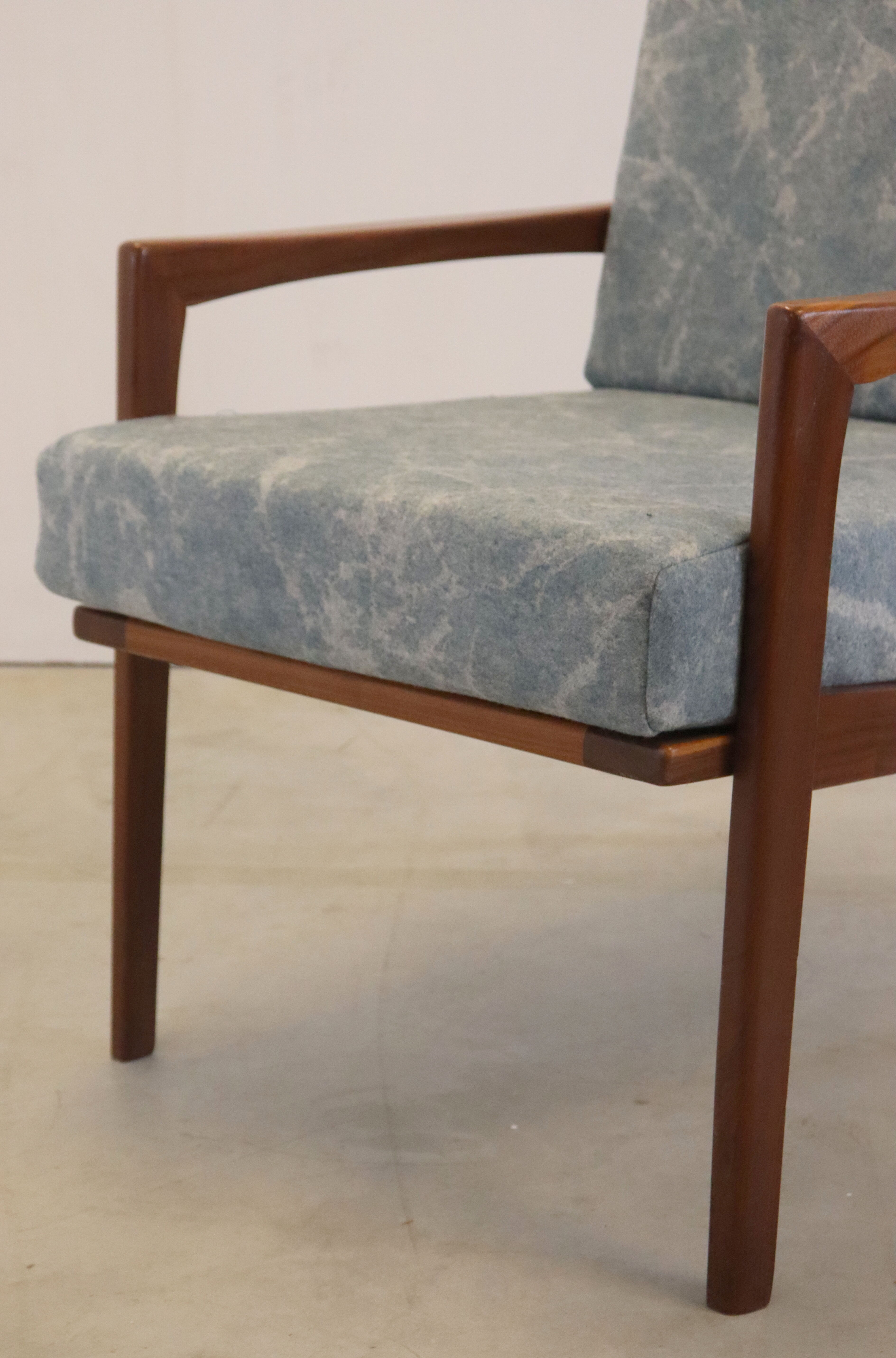 Mid century teak Armchair 'Mettmann' - reupholstered
