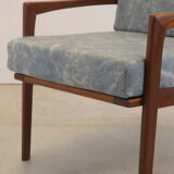 Mid century teak Armchair 'Mettmann' - reupholstered