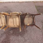 Set of 16 mismatched wooden bistro chairs - vintage - luterma