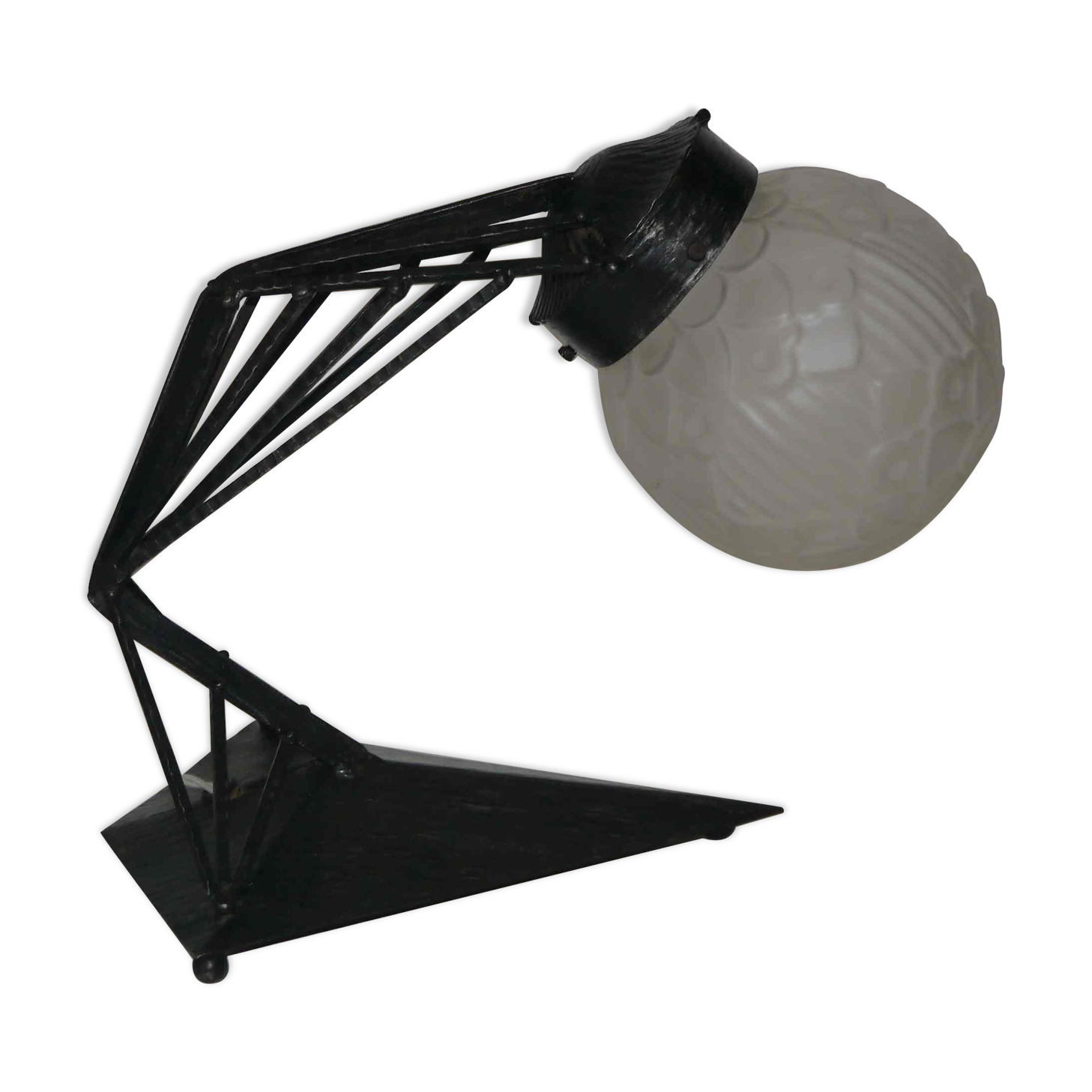 Lampe  fer forgé art déco
