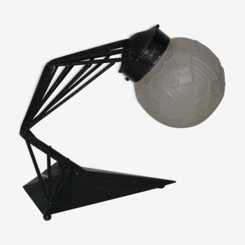 Lampe  fer forgé art déco