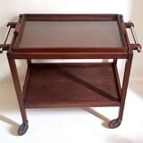Rolling trolley with removable tray Mahogany 1930s