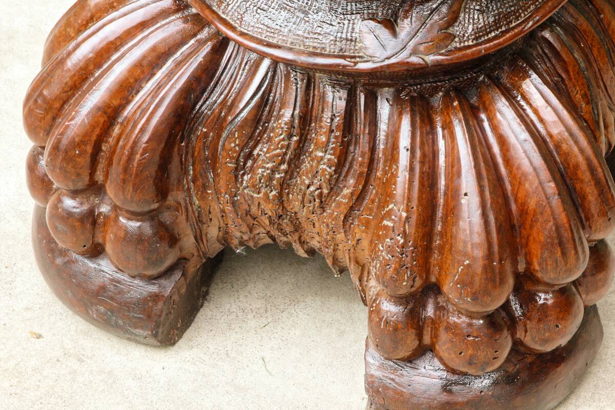 Column, carved walnut press screw, 19th century