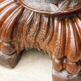 Column, carved walnut press screw, 19th century