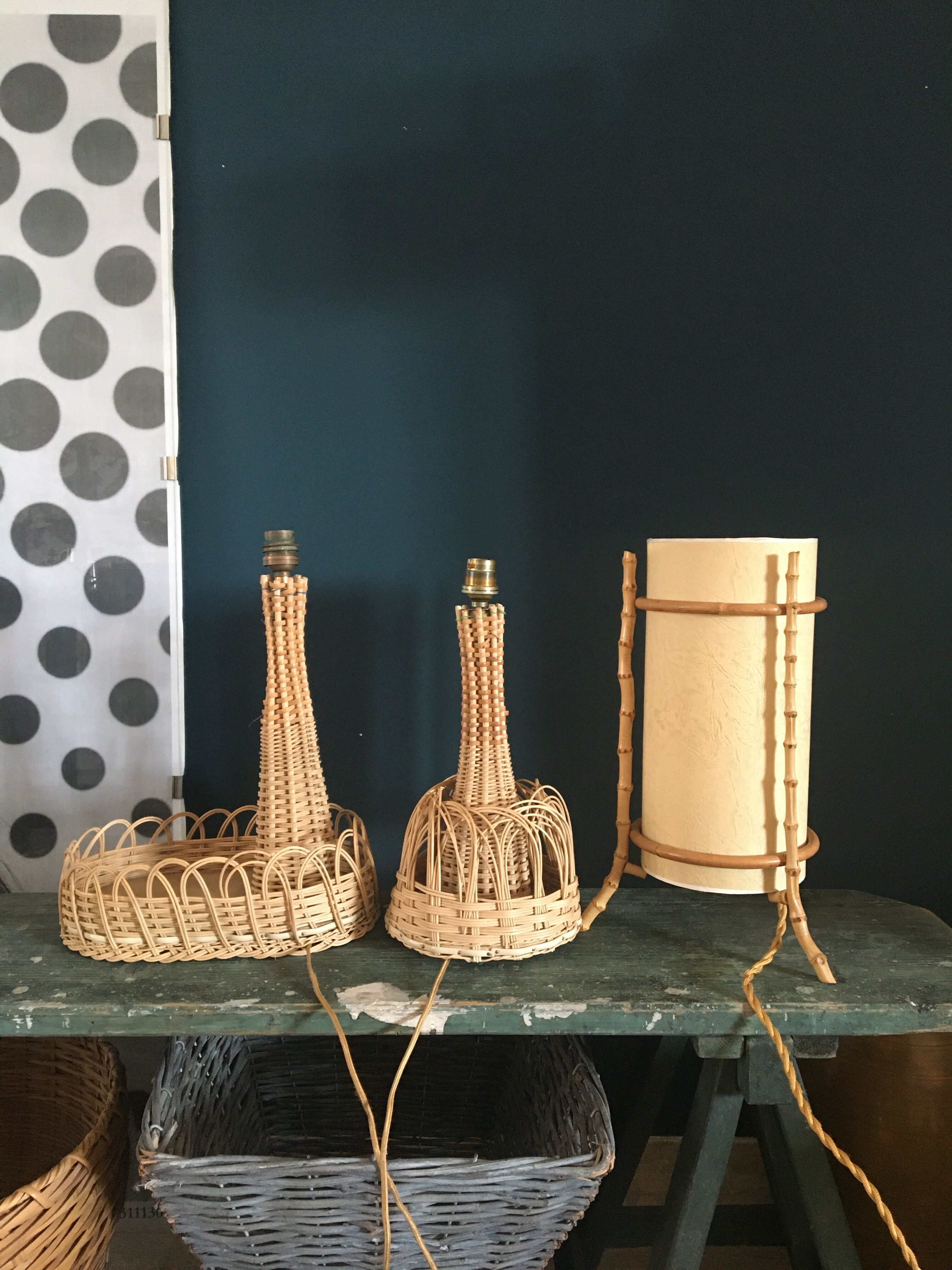 Bamboo lamp and paper