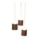 Triple cascade pendant lamp in copper and glass from the modern German space age of the mid-century by Staff, 1960s.