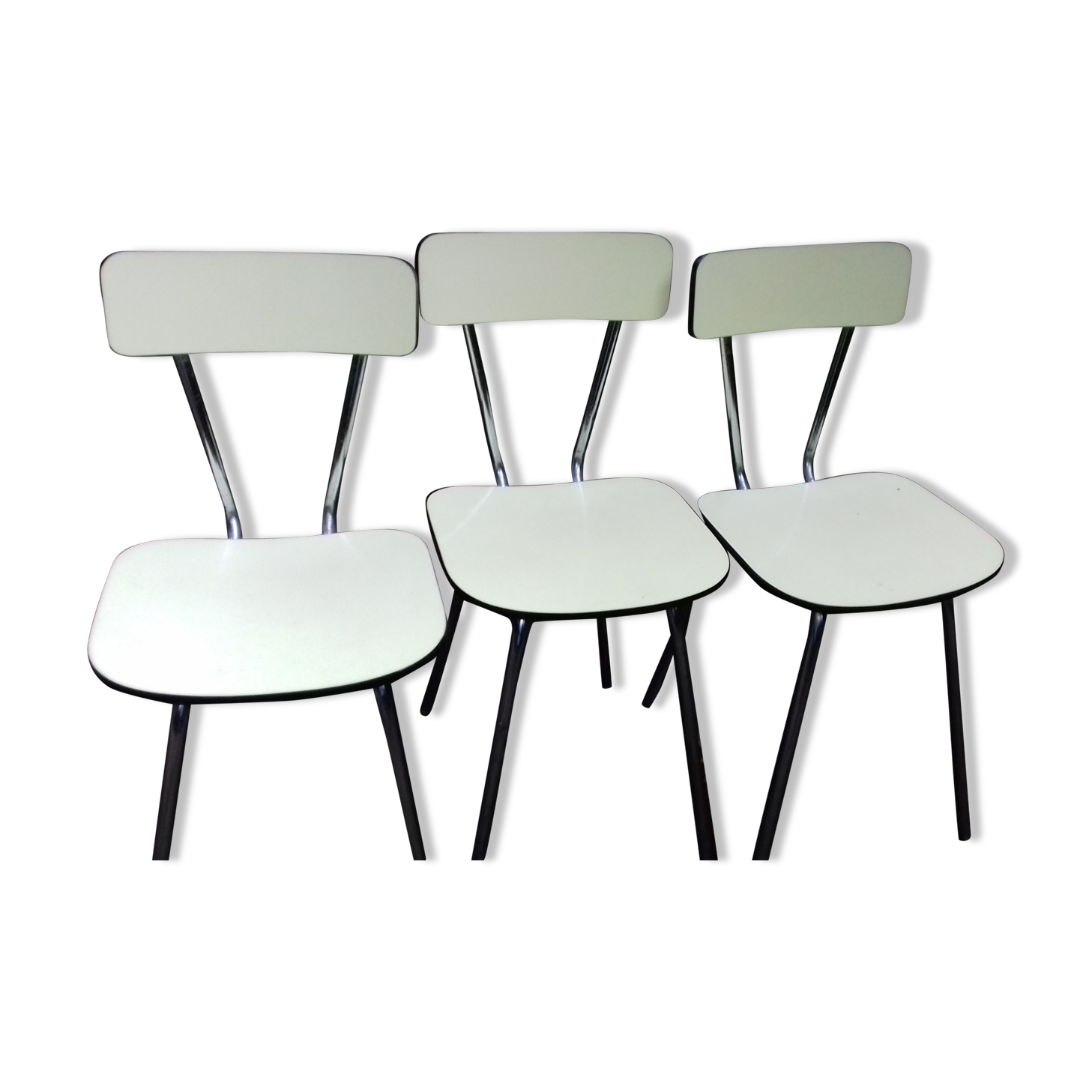 Lot de 3 chaises en formica vintage