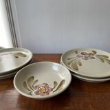 6 flat and deep stoneware plates