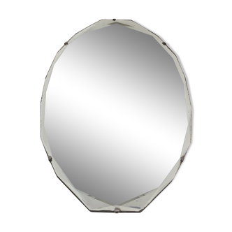 Art Deco bevelled mirror 60 X 37 cm