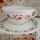 Tasses à thé et sous-tasses Porcelaine de Limoges motif fleuri (Lot de 4)
