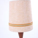Floor lamp with wooden base and original shade 60s
