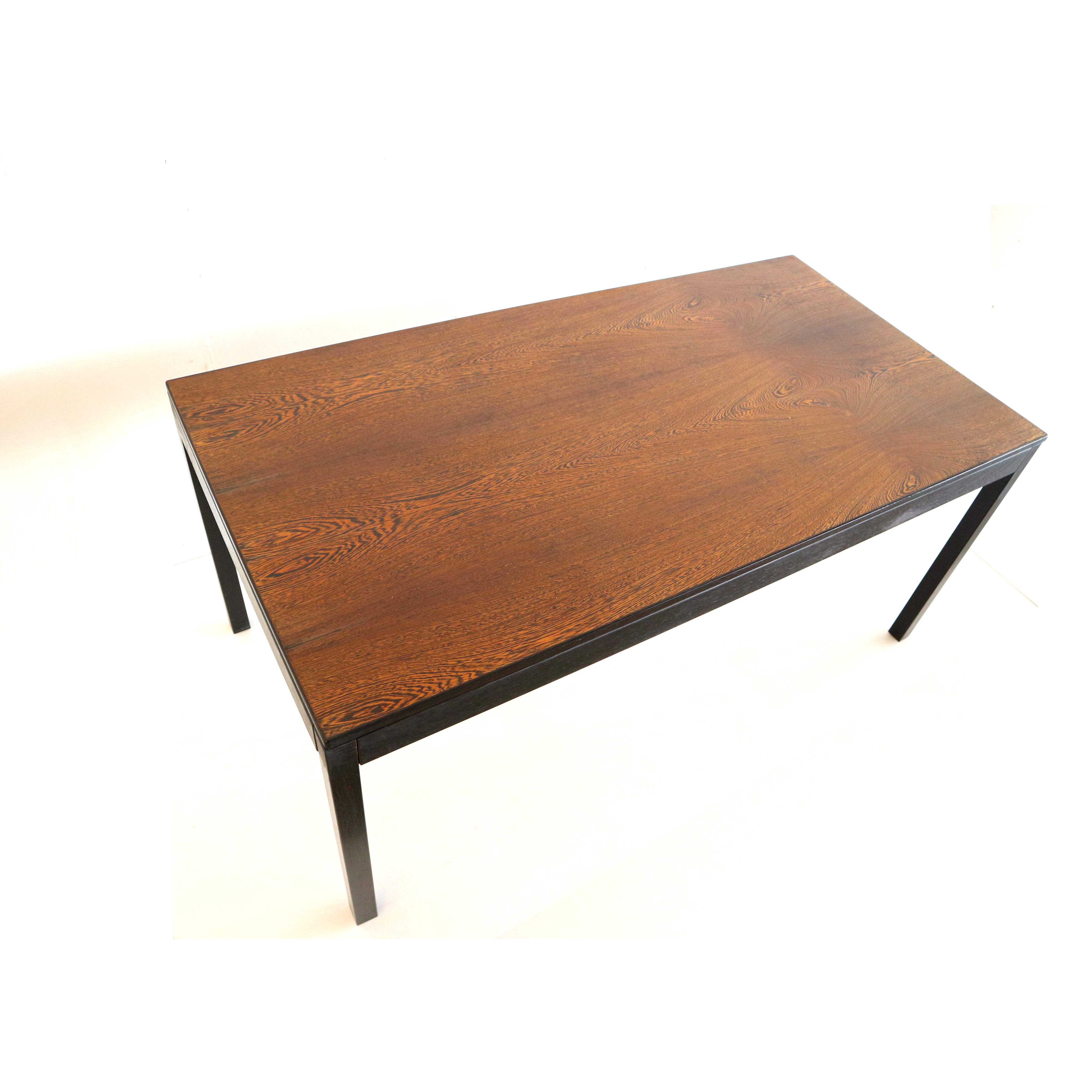 Vintage extendable dining table in wenge Brutalist style from the 1960s.