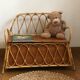 Vintage rattan storage bench for children, 1960s