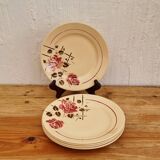 Set of 5 vintage Badonviller Simone flat plates.