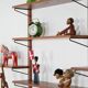 Modular shelving from the 1960s — Danish teak veneer wall system