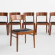 Midcentury Danish set of 8 dining chairs in teak by Henning Kjaernulf for Korup Stolefabrik