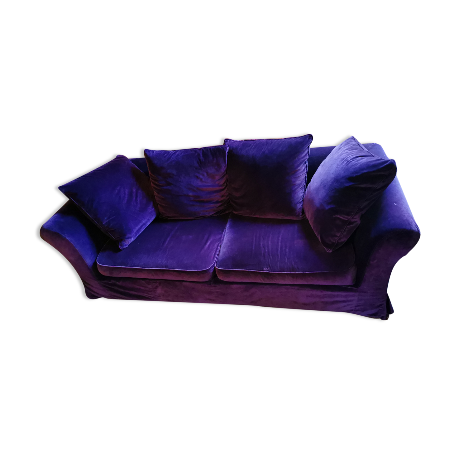 Purple velvet sofa 2 places