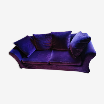Purple velvet sofa 2 places
