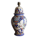Earthenware lamp base "vieux rouen" from the Manufacture d'art Desvroise