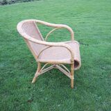 Old Light Wicker Armchair
