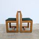 4 brutalist chairs by Maison Regain, vintage in solid elm.