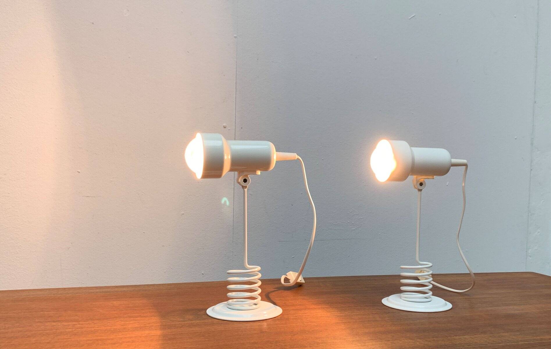 Vintage Postmodern Space Age Spring Table Lamps from Massive Lighting, 1980s, Set of 2