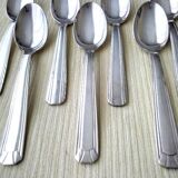Set of 2 x 6 silver metal spoons 2 different models