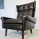 Vintage Danish mid-century Svend Skipper high back lounge chair 1965