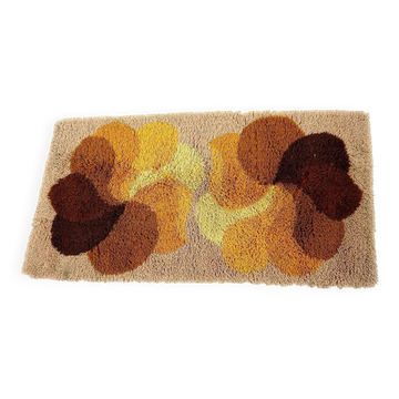 Brown and yellow floral wool carpet by Desso, Netherlands, 1970s.