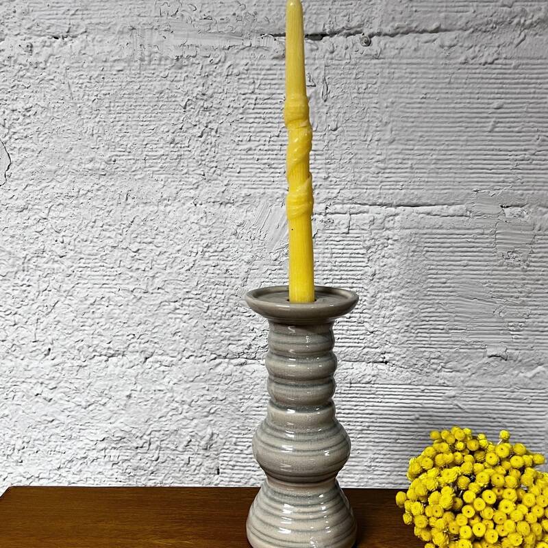 Large earthenware candle holder