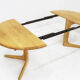 Vintage Danish round extendable dining table solid oak 1960s